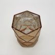 Rose gold színű, 13 cm magas, geometrikus üvegváza