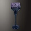 Lila színű, üvegből készült háromrészes gyertyatartó szett, 30-35-40 cm
