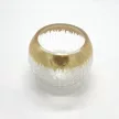 Gyertyatartó, üveg, 16 cm - Arany-Áttetsző