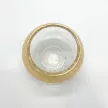 Gyertyatartó, üveg, 13 cm - Arany-Áttetsző