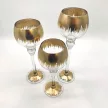 Gyertyatartó szett, 30-35-40 cm - Arany-Áttetsző