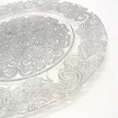Lacy üvegből készült dísztányér ezüst színű csipkés díszítéssel, Ø 32 cm