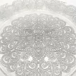 Lacy üvegből készült dísztányér ezüst színű csipkés díszítéssel, Ø 32 cm