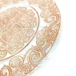 Lacy üvegből készült dísztányér rose gold színű csipkés díszítéssel, Ø 32 cm