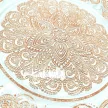 Lacy üvegből készült dísztányér rose gold színű csipkés díszítéssel, Ø 32 cm