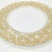 Blase üvegből készült dísztányér arany színű díszítéssel, Ø 32 cm