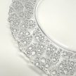 Blase üvegből készült dísztányér ezüst színű díszítéssel, Ø 32 cm