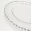 Pearl üvegből készült dísztányér ezüst színű díszítéssel, Ø 32 cm