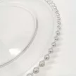 Pearl üvegből készült dísztányér ezüst színű díszítéssel, Ø 32 cm