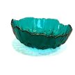 Bloom türkiz színű üvegtál arany peremmel, Ø 20 cm
