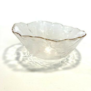 Bloom áttetsző üvegtál arany peremmel, Ø 15 cm