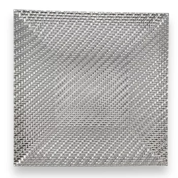 Ezüst színű, négyzet alakú műanyag dísztányér texturált felülettel - 30x30 cm
