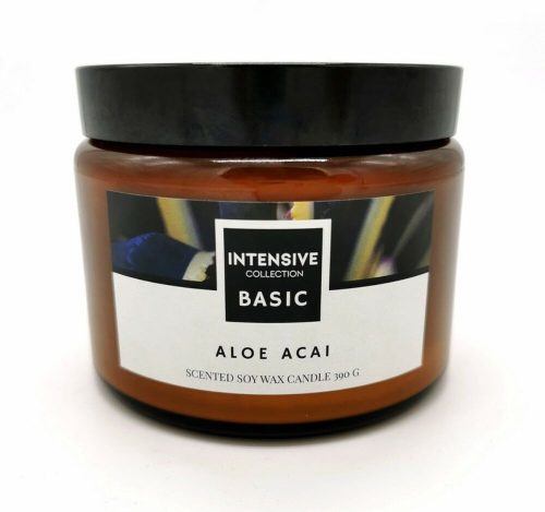 Illatgyertya, Intense Collection Aloe Acai szója gyertya fa kanóccal, 390 g