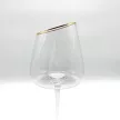 Borospohár szett, 6 db, kristály, aszimmetrikus, aranyozott szegéllyel - 600 ml