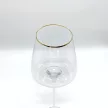 Borospohár szett, 6 db, kristály, aszimmetrikus, aranyozott szegéllyel - 600 ml
