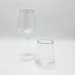 Pohár szett, 6 db, kristály, szögletes, aranyozott szegéllyel - 500 ml