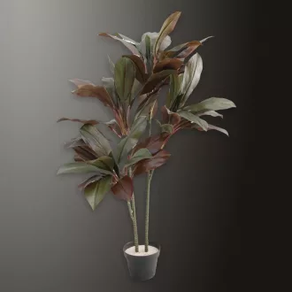 120 cm magas művirág sötétzöldes-bordós színben