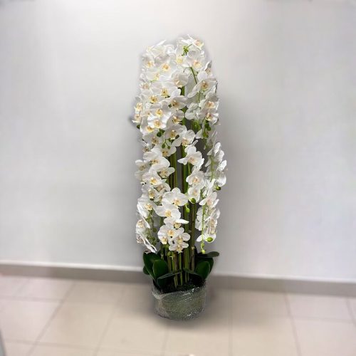 Fehér színű mű orchidea, 130 cm