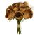 Rozsdabarna színű mű rózsacsokor, 12 szál, 25 cm