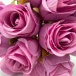 Élénk rózsaszínű mű rózsacsokor, 12 szál, 25 cm