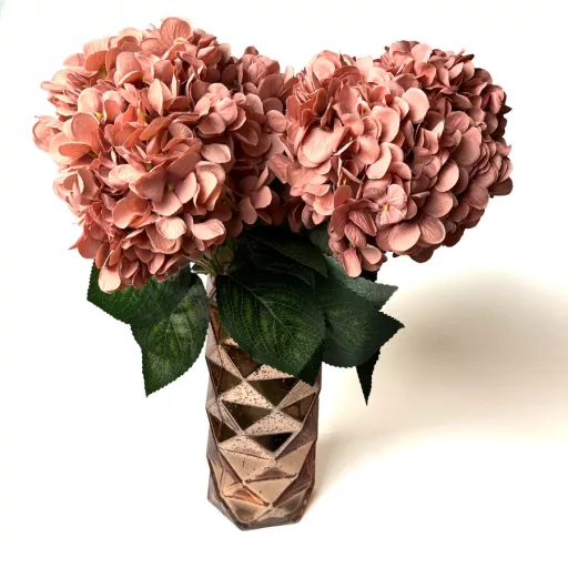 Pasztell rózsaszín mű hortenzia, 54 cm