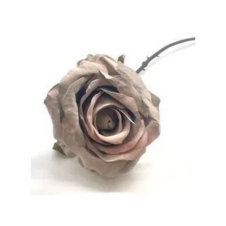 Művirág, rózsa, 90 cm -  Törtfehér