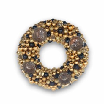 Adventi koszorú gömbökből, Ø30 cm - Arany és Fekete Adventi koszorú gömbökből, Ø30 cm - Arany és Fekete