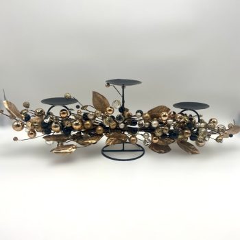 Karácsonyi gyertyatartó, asztali dísz, 80 cm - Arany, Fekete és Fehér   Karácsonyi gyertyatartó, asztali dísz, 80 cm - Arany, Fekete és Fehér