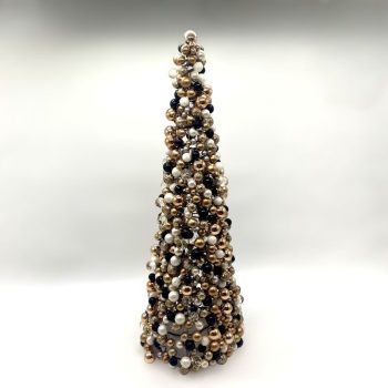 Karácsonyfa gömbökből, 70 cm - Arany, Fekete és Fehér Karácsonyfa gömbökből, 70 cm - Arany, Fekete és Fehér