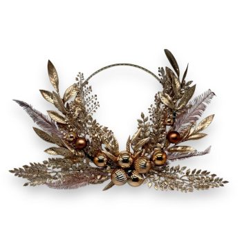 Karácsonyi ajtódísz, Ø32 cm - Arany és Bronz Karácsonyi ajtódísz, Ø32 cm - Arany és Bronz