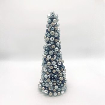 Karácsonyfa gömbökből, 45 cm - Ezüst és Szürke Karácsonyfa gömbökből, 45 cm - Ezüst és Szürke