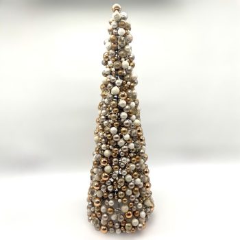 Karácsonyfa gömbökből, 70 cm - Arany, Ezüst és Fehér Karácsonyfa gömbökből, 70 cm - Arany, Ezüst és Fehér