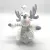 Rénszarvas figura, karácsonyfadísz, szövet - Ezüst-Szürke-Fehér, 15 cm