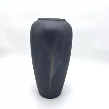 Kerámia váza, 16x36 cm - Szürke, ezüstös csillogással