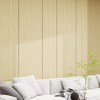 Falpanel, fa mintával, bambuszrost, 280x40 cm - Honey Oak