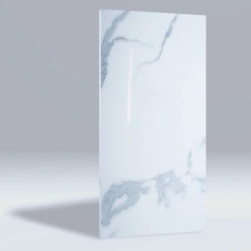 Falpanel, márvány mintával, PVC, 120x60 cm, 8 db-os csomag - Graceful White