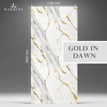   Falpanel, márvány mintával, PVC, 280x120 cm - Gold in Dawn