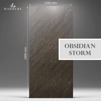 Falpanel, kőmintás, PVC, 240x120 cm - Obsidian Storm