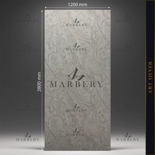 Falpanel, kőmintás, PVC, 280x120 cm - Art Silver