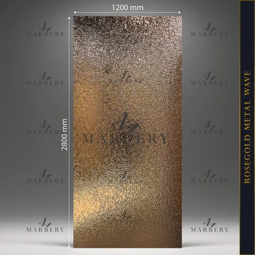 Falpanel, fém hatású, bambuszrost, 280x120 cm - Rosegold Metal Wave