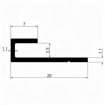 Alumínium U-profil 3-3,3 mm falpanelhez, 3000 mm - Rosegold