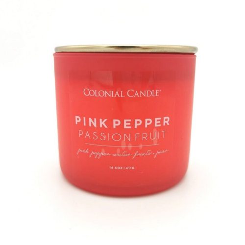 Illatgyertya, Colonial Candle Pop Of Color szójagyertya 3 kanóccal, 411 g - Pink Pepper & P