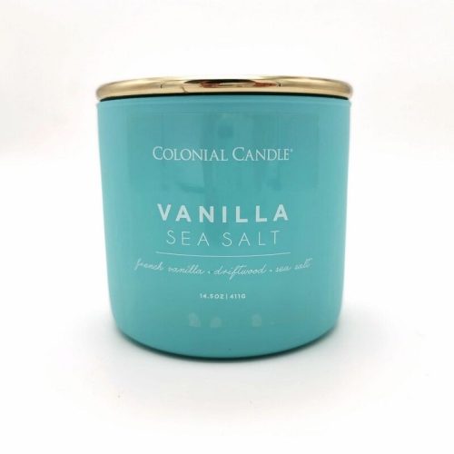 Illatgyertya, Colonial Candle Pop Of Color szójagyertya 3 kanóccal, 411 g - Vanilla & Sea S