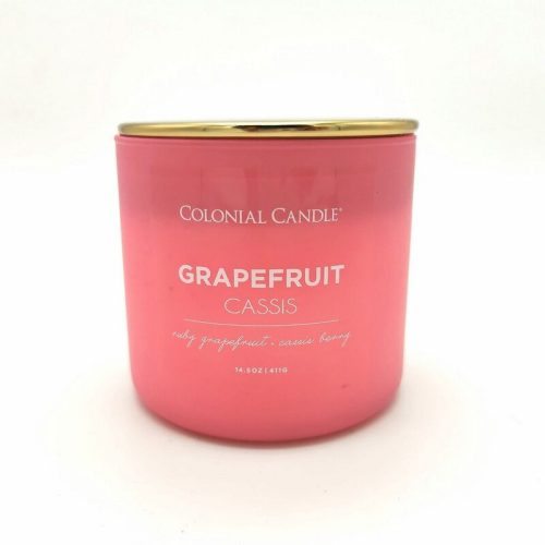 Illatgyertya, Colonial Candle Pop Of Color szójagyertya 3 kanóccal, 411 g - Grapefruit & Ca